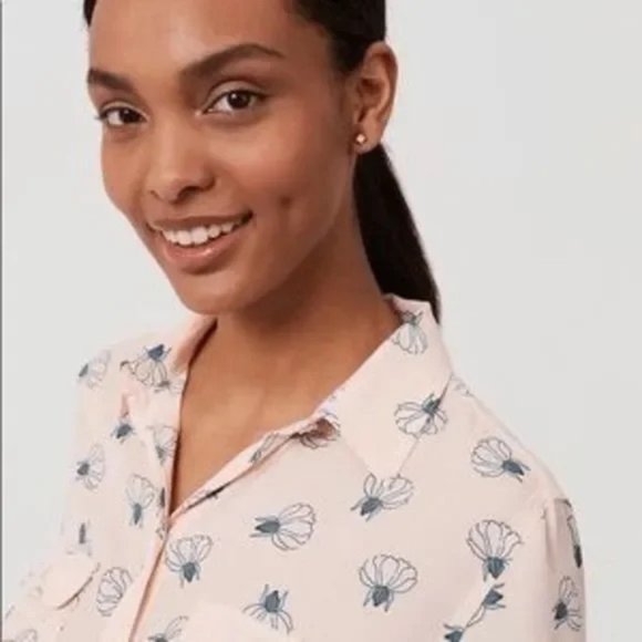 NWT LOFT Pink Lotus Utility Blouse Size XL - Picture 2 of 12